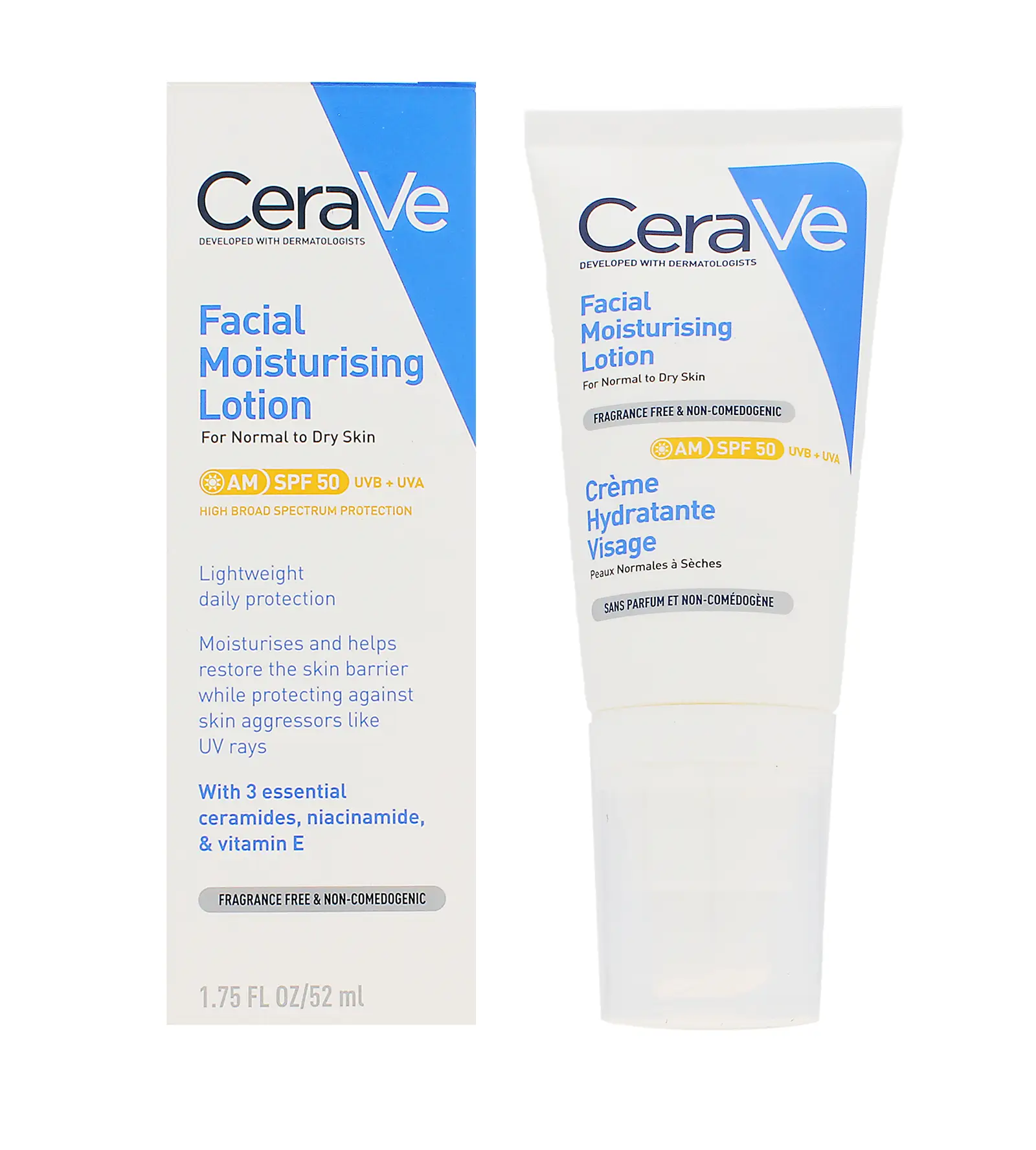 CeraVe Facial Moisturising Lotion 52ml įdegio losjonas