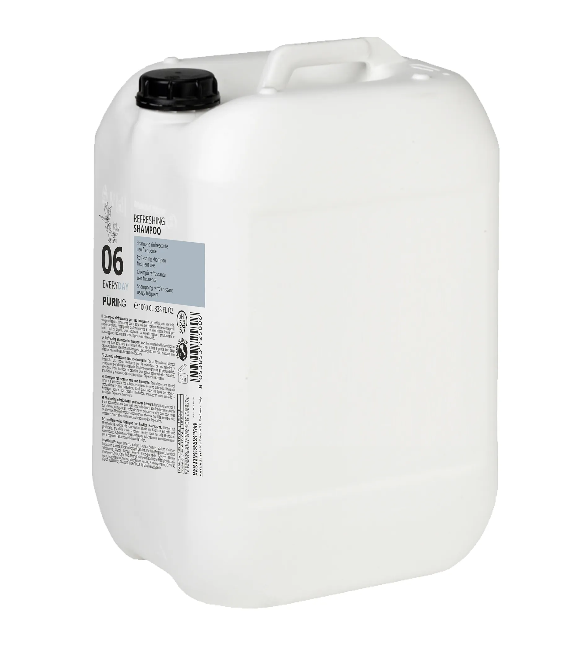 P&Uuml;RING &scaron;ampon pro čast&eacute; myt&iacute; 10 l PR 06 Everyday Refreshing Shampoo Plaukų &scaron;ampūnas