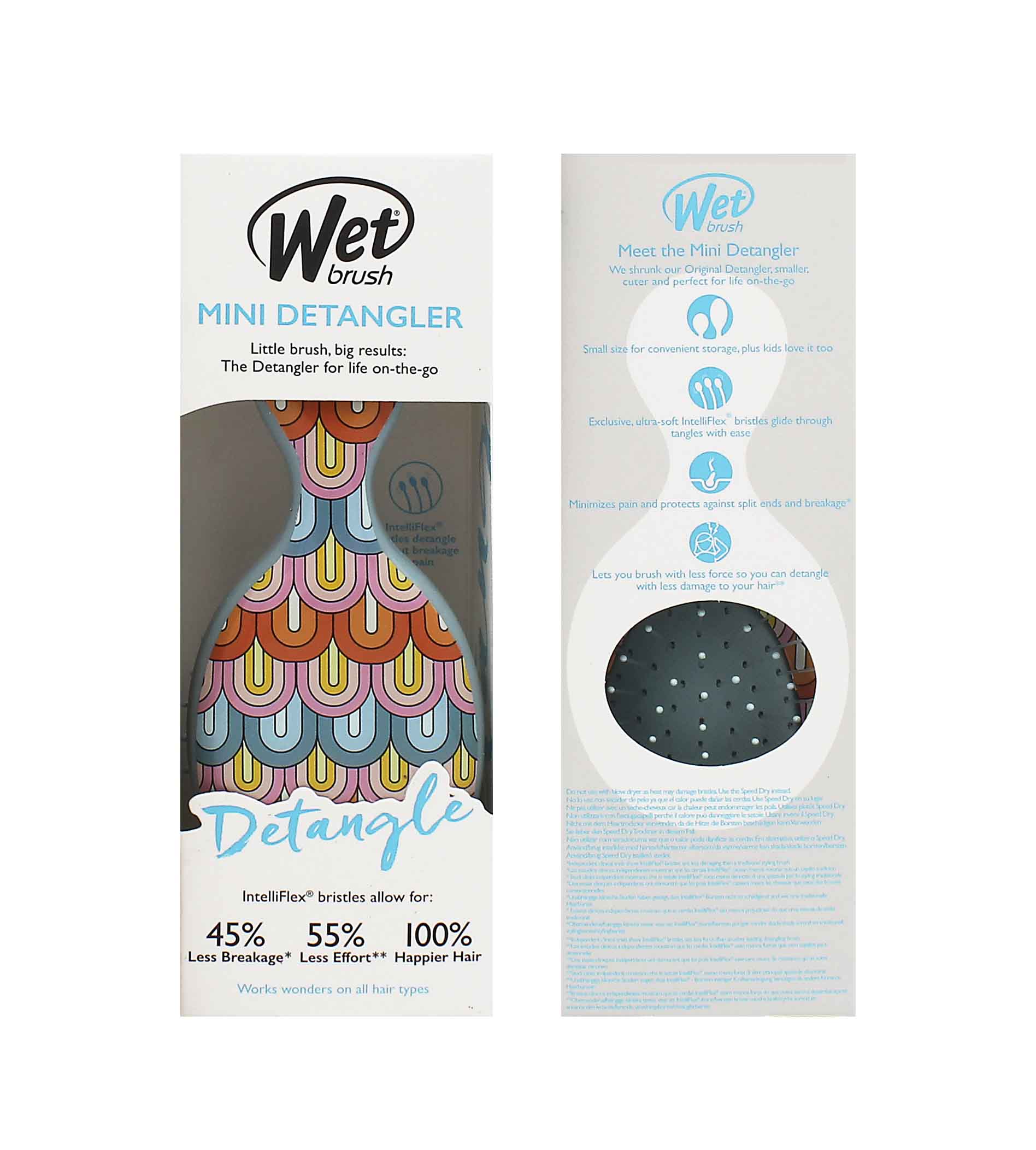 Wet Brush hairbrush Rainbows Endless Summer Mini Detangler Plaukų &scaron;epetys Plaukų &scaron;ukavimo įrankis