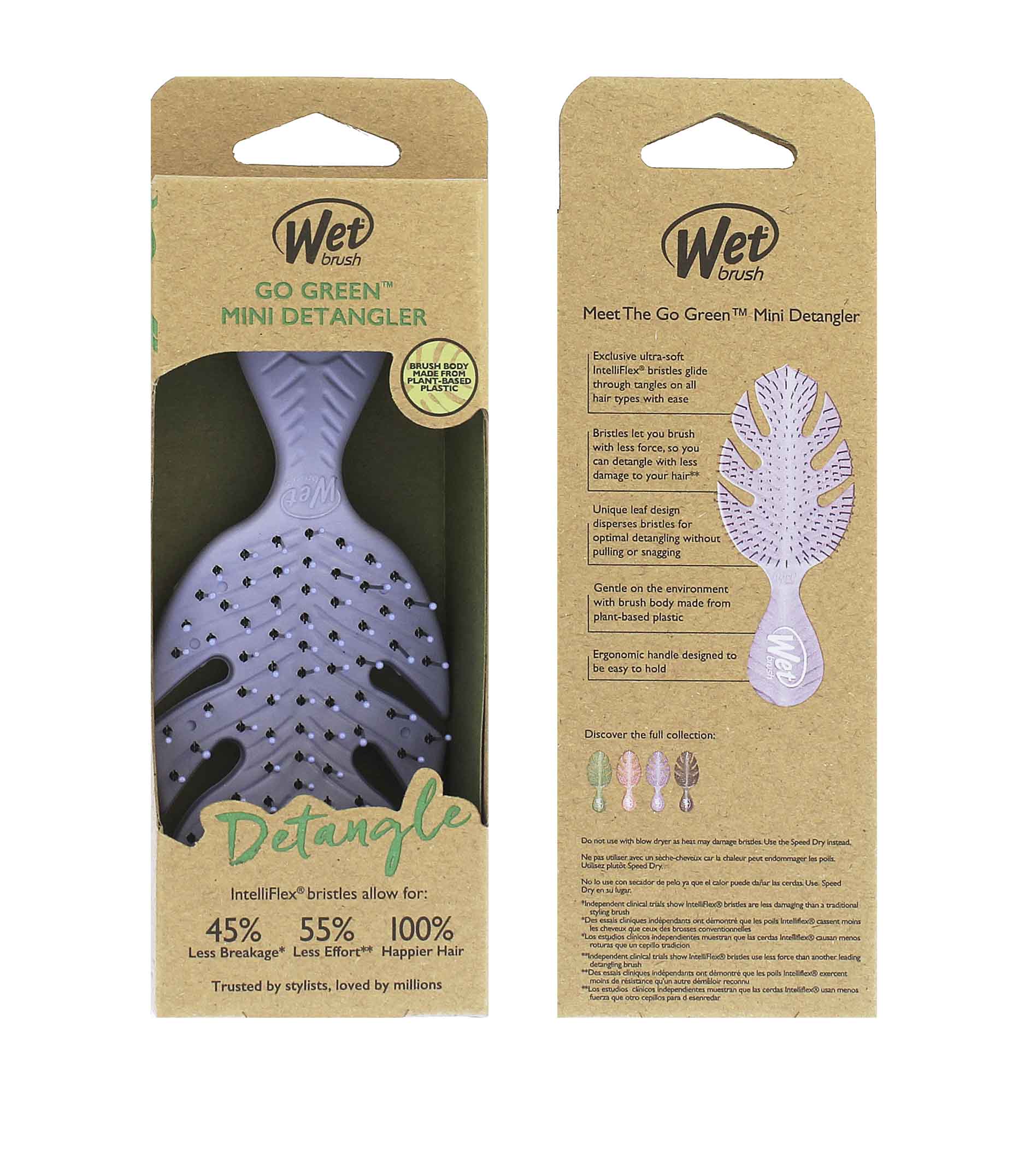 WetBrush Go Green Mini Detangler Plaukų &scaron;epetys vaiki&scaron;ka priemonė plaukams