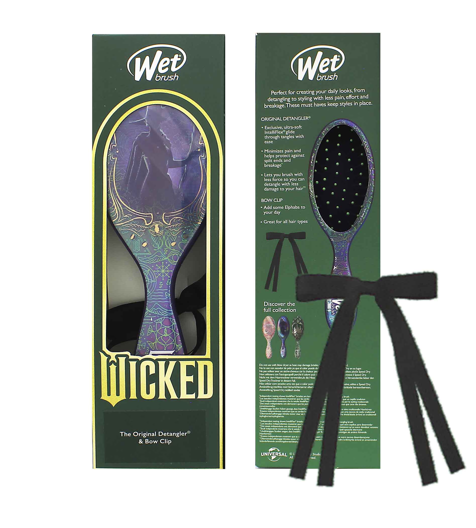Wet Brush kart&aacute;č na vlasy + ma&scaron;le Elphaba Original Detangler Wicked Kit Plaukų &scaron;ukavimo įrankis