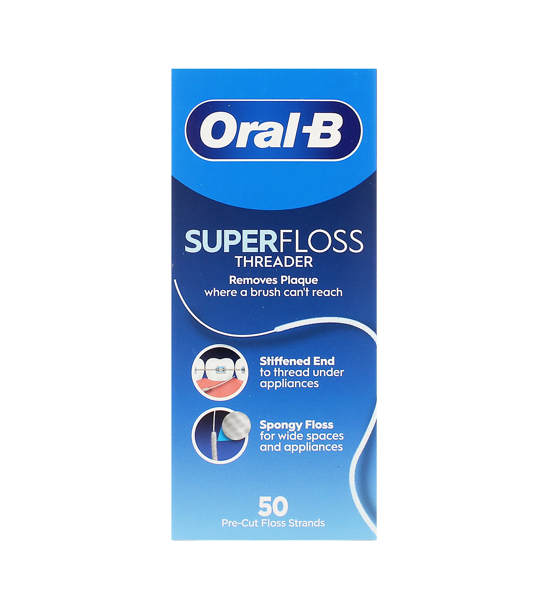 ORAL-B Superfloss 50pcs tarpdančių siūlas