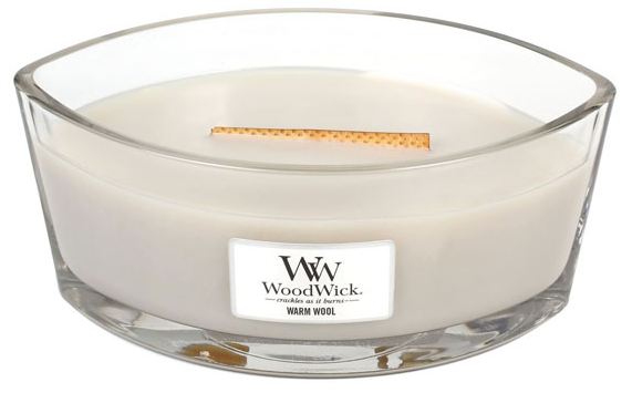 WoodWick Warm Wool kvepianti žvakė