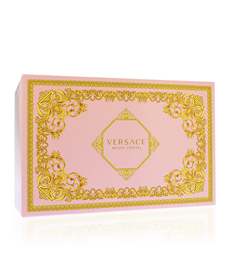 Versace Bright Crystal 90ml Versace Bright Crystal eau de toilette for women 90 ml + tělov&eacute; ml&eacute;ko 100 ml + sprchov&yacute; gel 100 ml + kosmetick&aacute; ta&scaron;ka gift set kvepalai Moterims EDT Rinkinys
