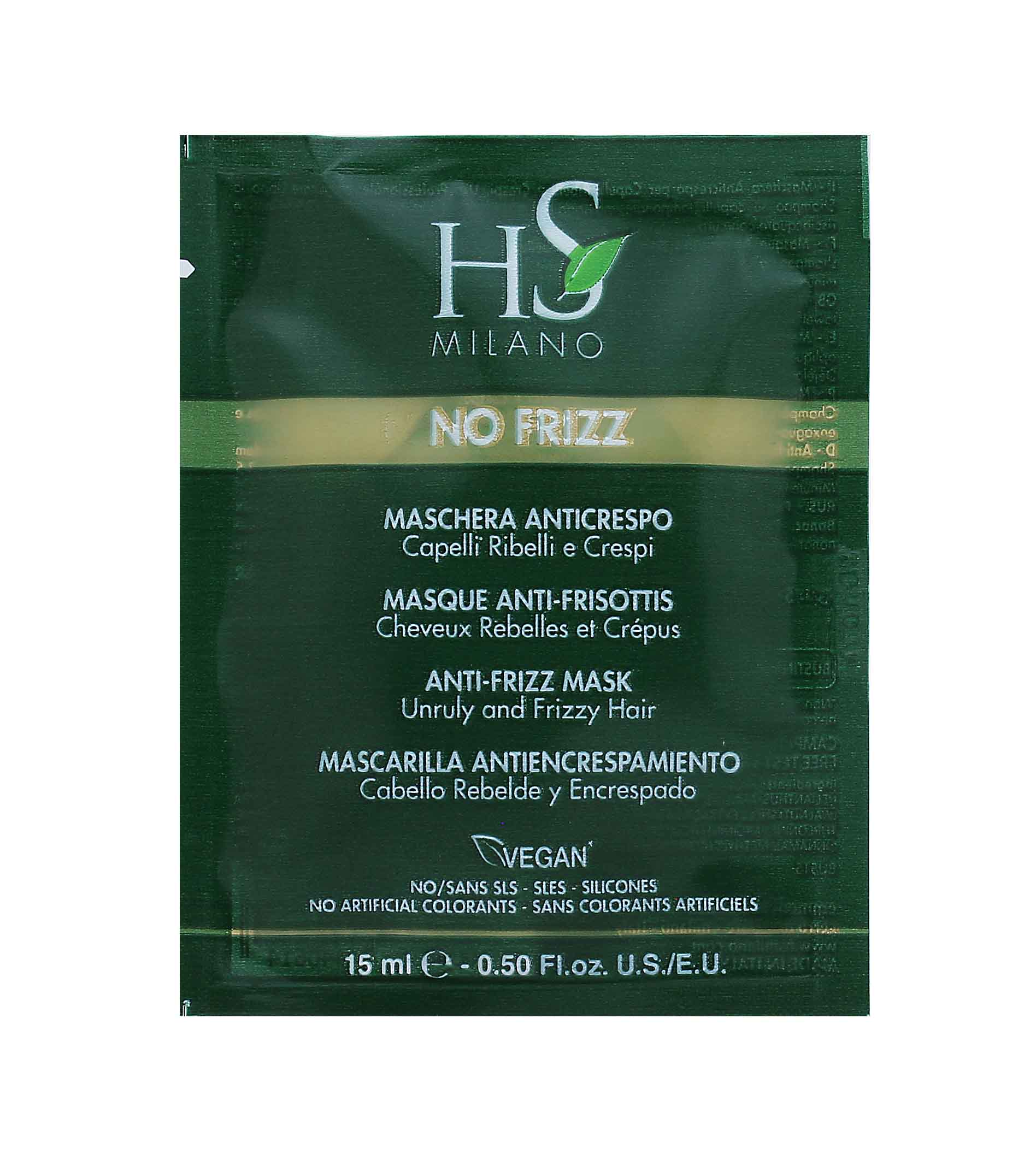 HS MILANO No Frizz Mask 15ml plaukų kaukė