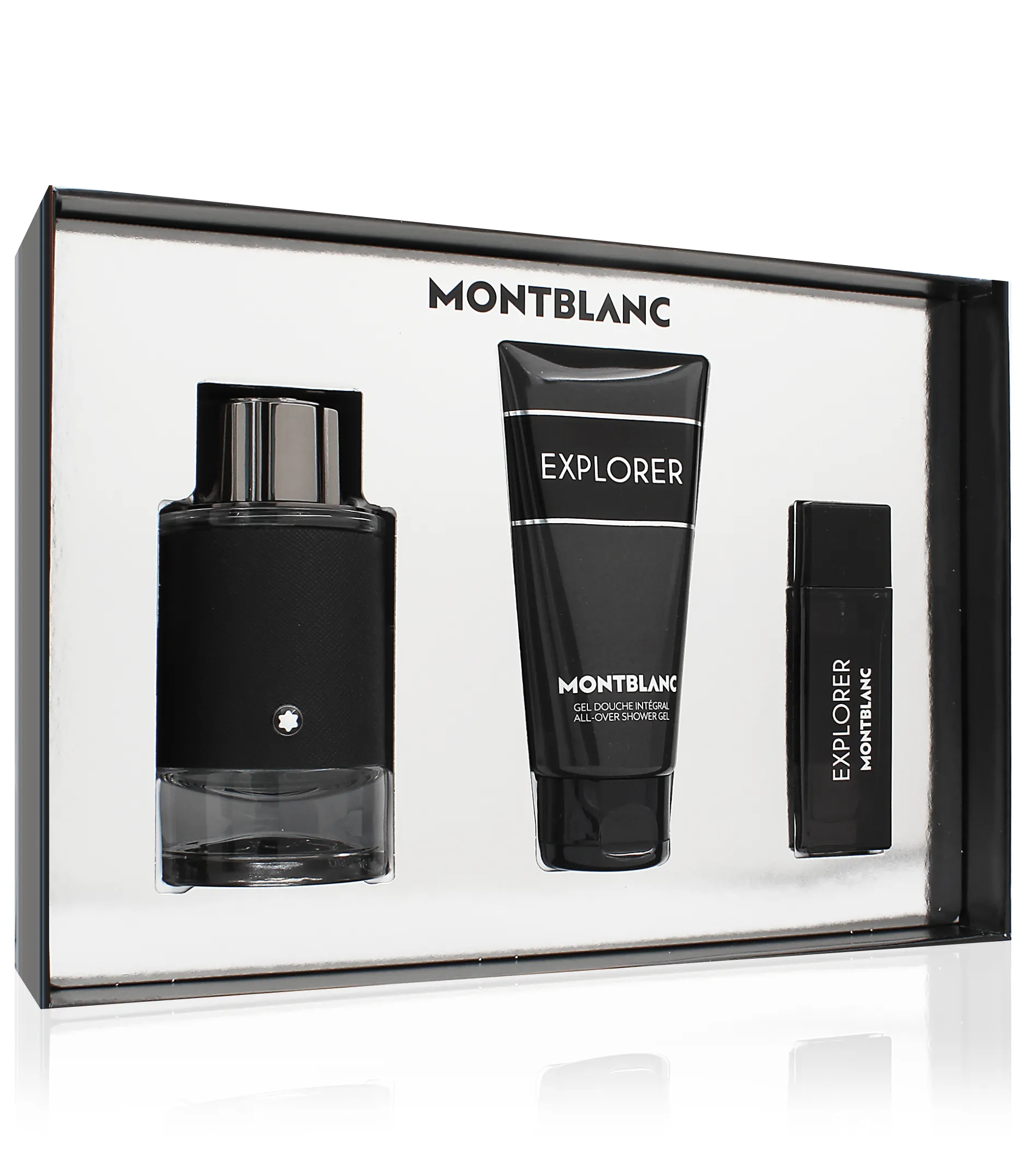 Mont blanc Set Montblanc: Explorer, Eau De Parfum, For Men, 100 ml + Explorer, Eau De Parfum, For Men, 15 ml + Explorer, Shower Gel, For All Skin Types, Eau De Parfum Kvepalai Vyrams