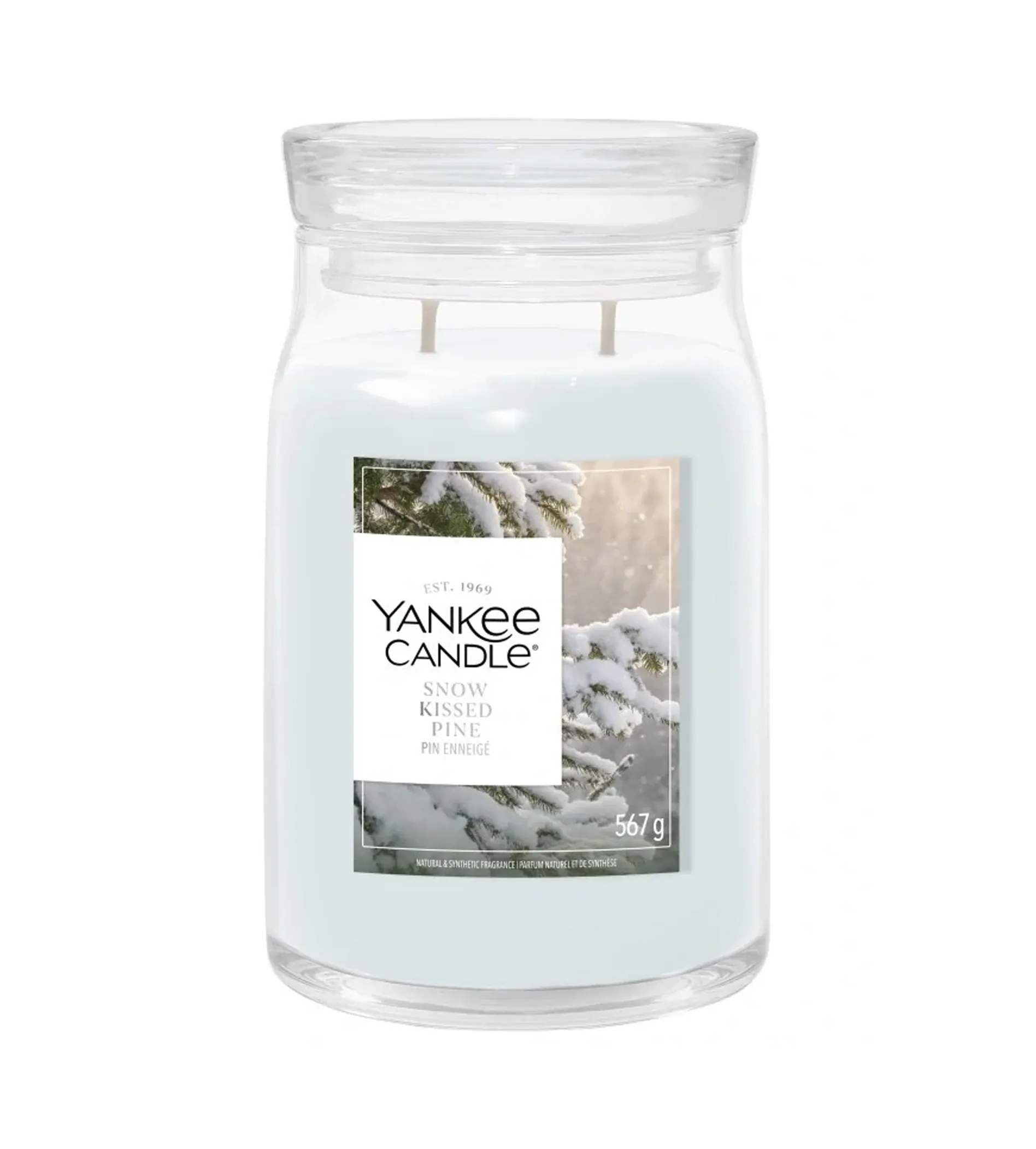 Yankee Candle Snow Kissed Pine 567g kvepianti žvakė