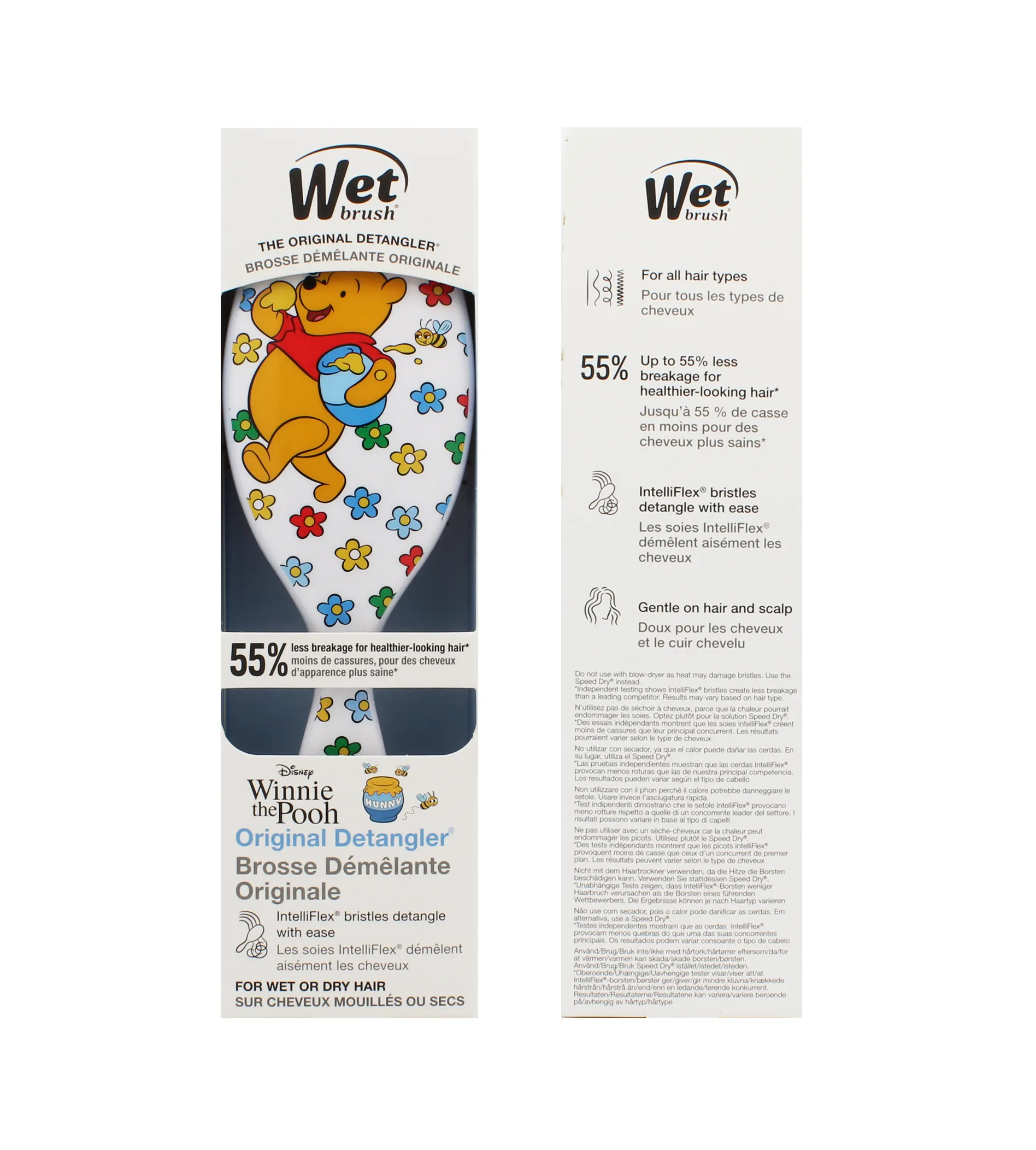 Wet Brush hairbrush Original Detangler Winnie The Pooh Plaukų &scaron;epetys Plaukų &scaron;ukavimo įrankis