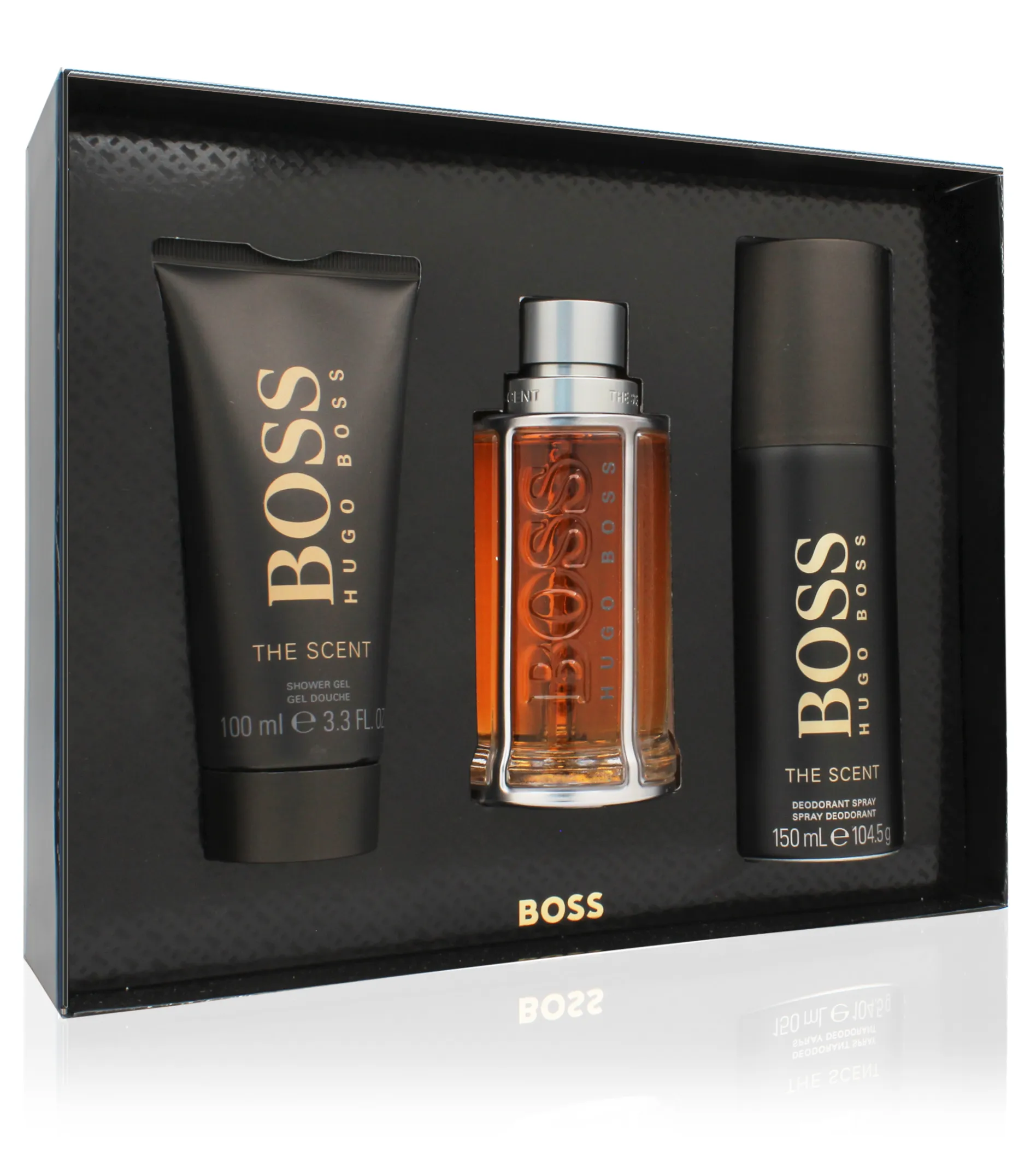 Hugo Boss Boss The Scent Hugo Boss Boss The Scent SET M (EDT 100ml + SG 100ml + DEO 150ml) kvepalai Vyrams Rinkinys