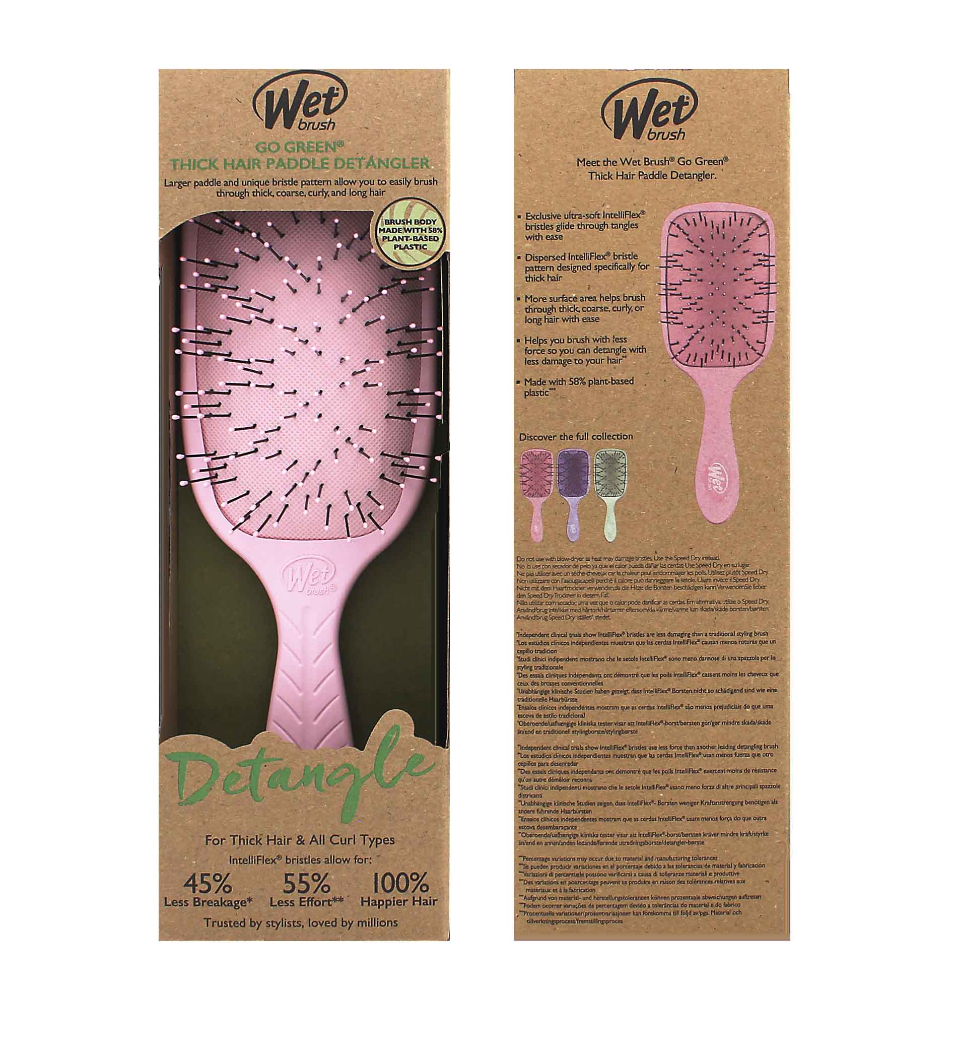 Wet Brush Go Green Thick Hair Paddle Detangler plaukų &scaron;epetys