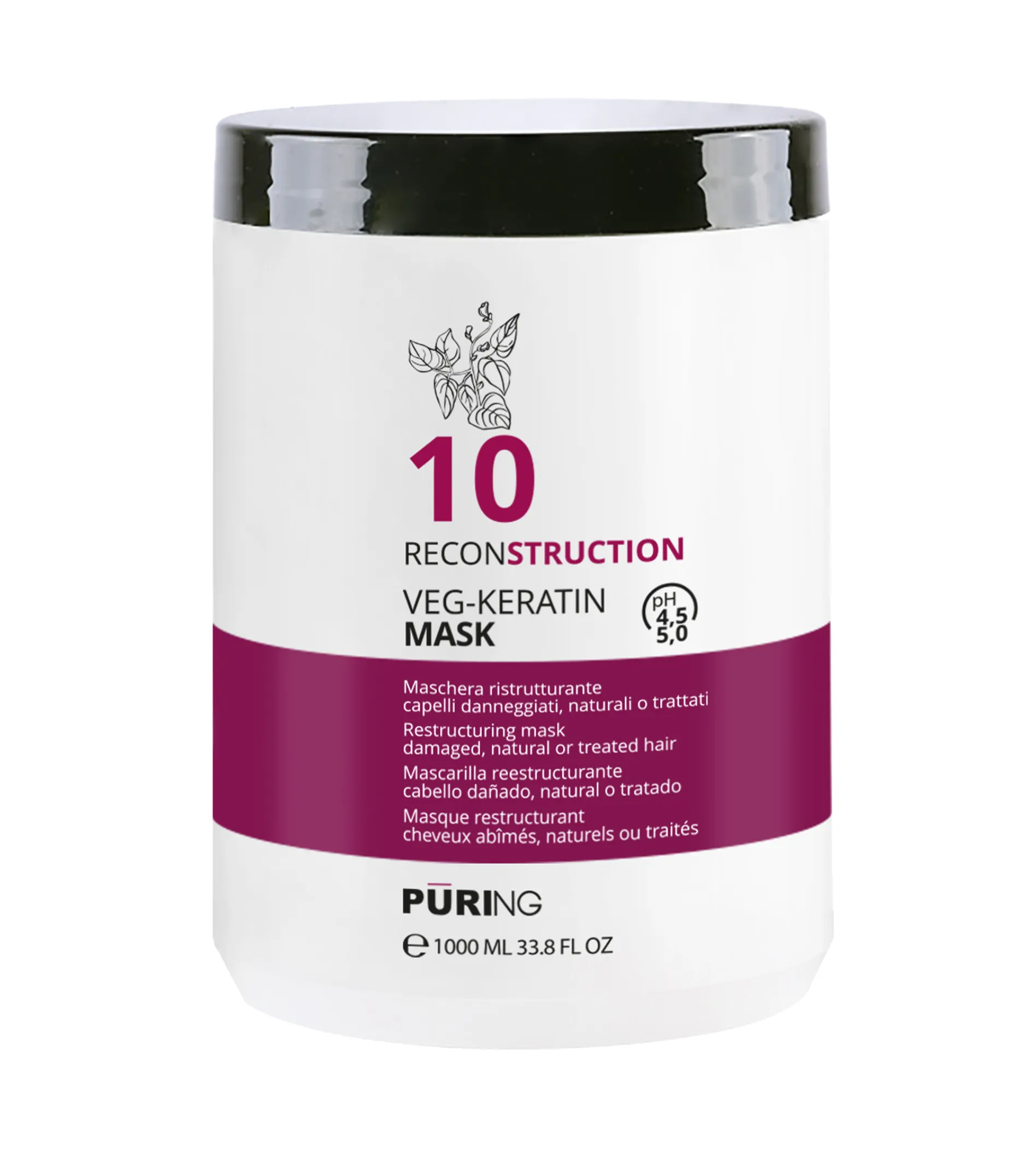 Puring 10 Reconstruction Veg-Keratin Mask 1000ml plaukų kaukė