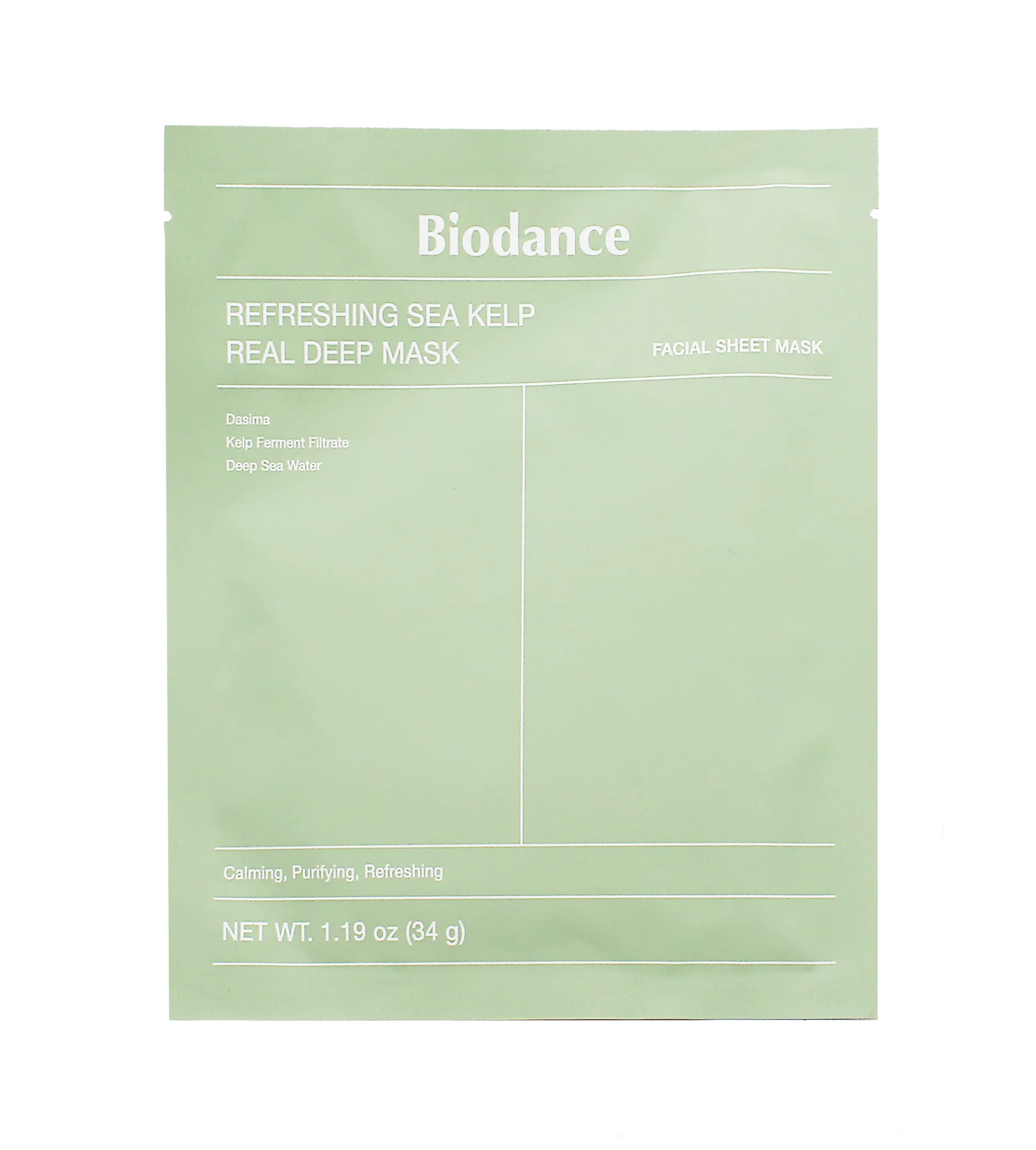 Biodance Refreshing Sea Kelp Real Deep Mask 34g Veido kaukė