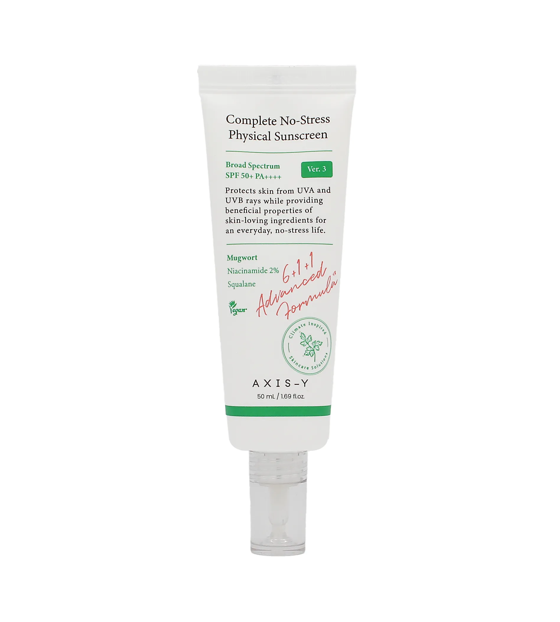 Axis-Y Complete No-Stress Physical Sunscreen V.3 50ml įdegio losjonas