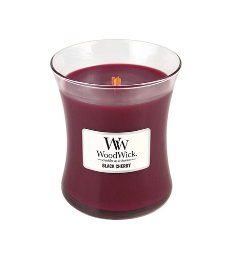 WoodWick Black Cherry kvepianti žvakė