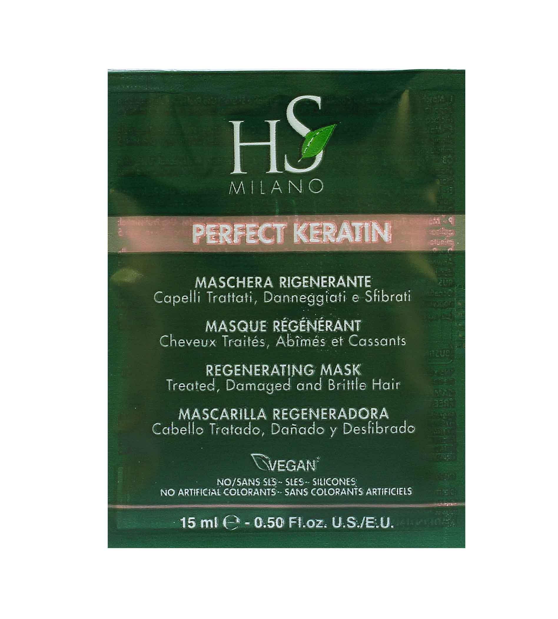 HS MILANO Perfect Keratin Mask Sachet 15ml plaukų kaukė