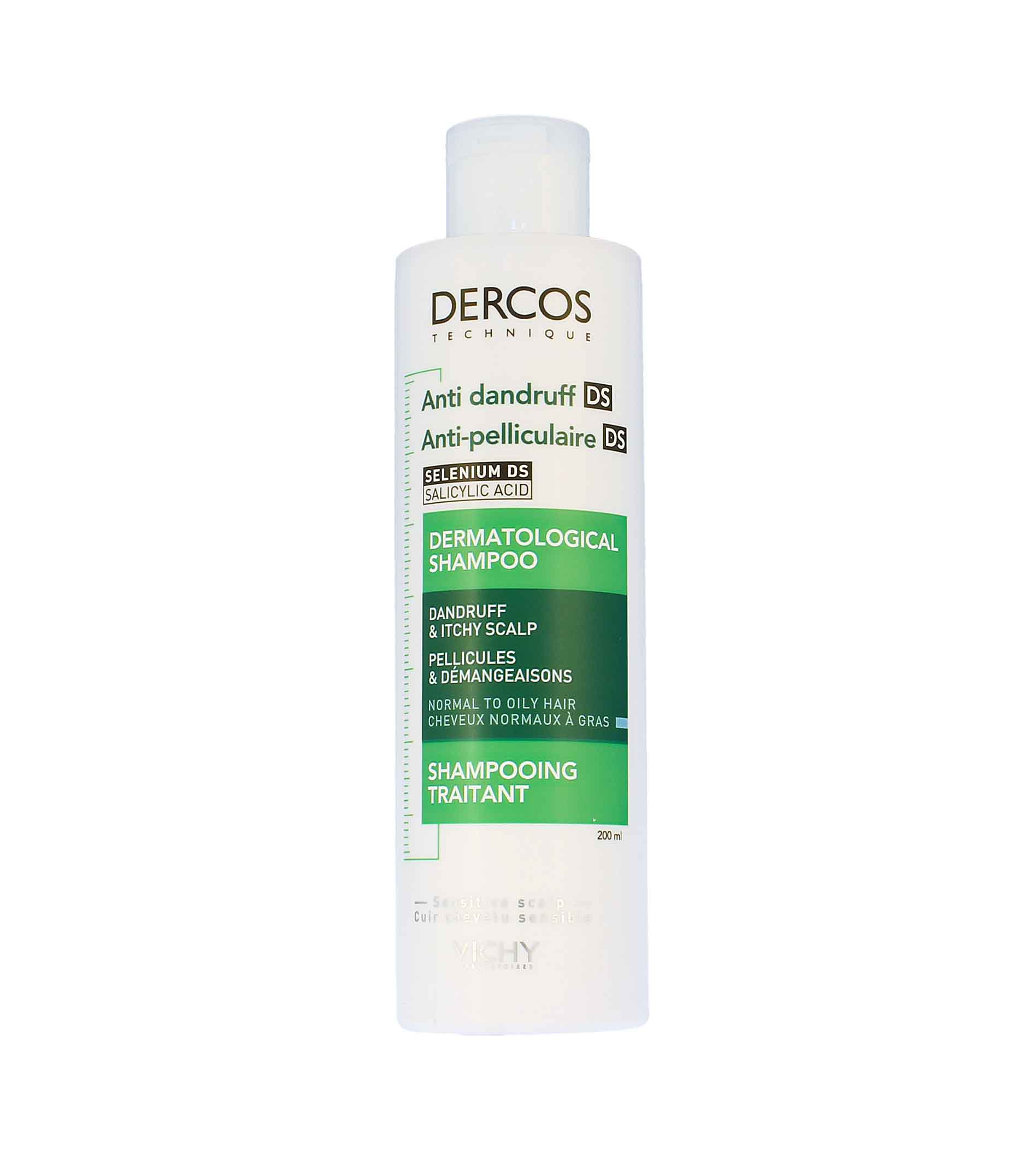 Vichy Dercos Anti-Dandruff Dermatological Shampoo Normal to Oily Hair Plaukų &scaron;ampūnas Dermatologiniai &Scaron;ampūnas nuo pleiskanų Unisex
