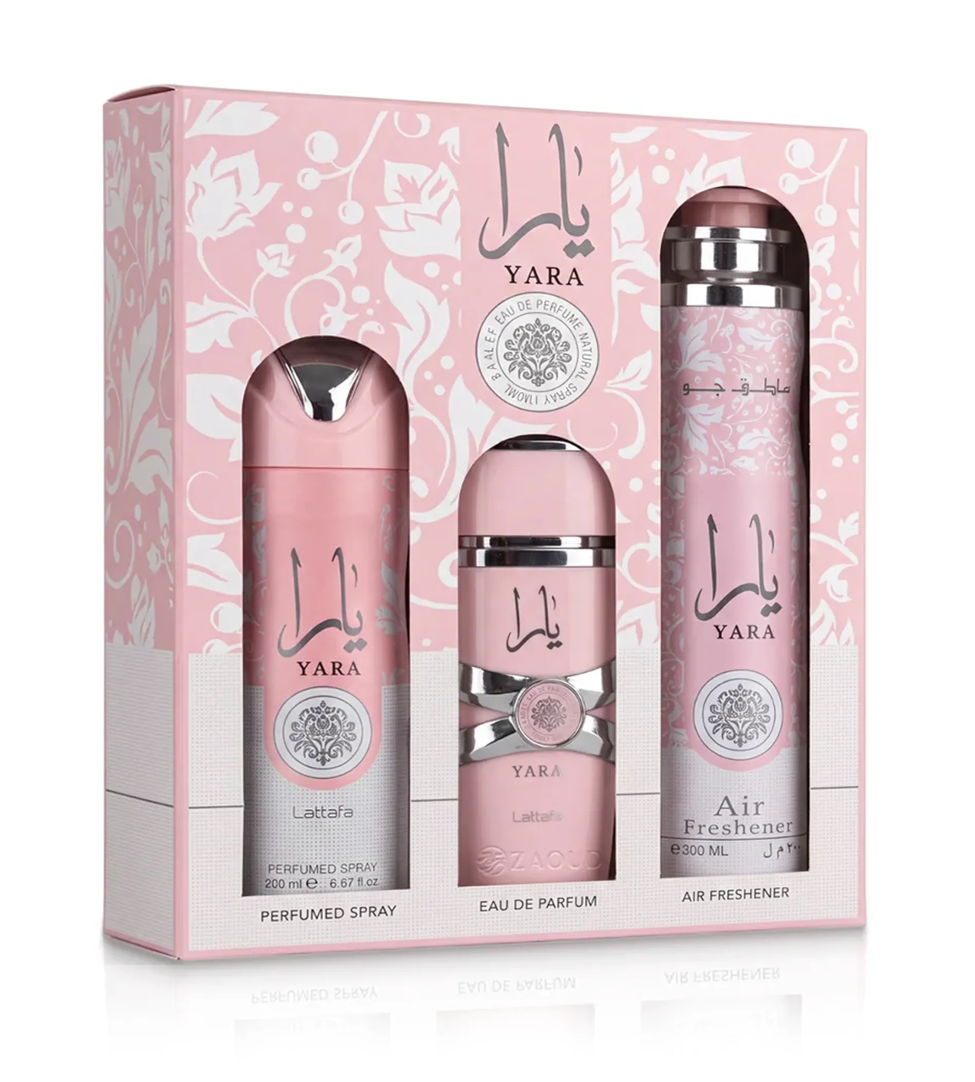 Lattafa Yara Lattafa Yara SET W (EDP 100ml + DEO 200ml + Air Freshener 300ml) kvepalai Moterims Rinkinys