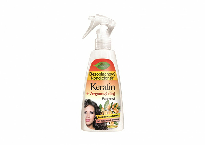 Bione Cosmetics Keratin + Argan oil with panthenol 260 ml 260ml nenuplaunama plaukų priežiūros priemonė