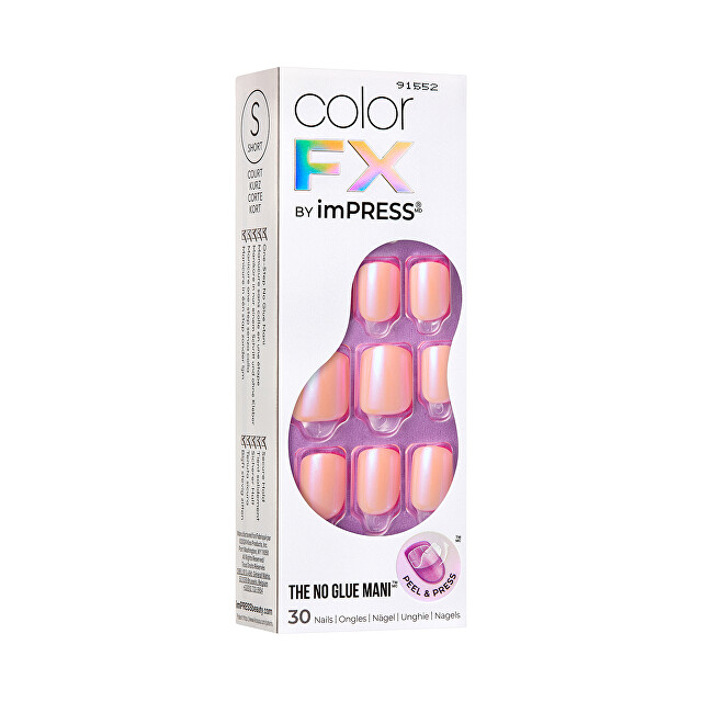 Kiss Glue-on nails ImPRESS Color FX - Late Night 30 pcs priemonė nagams