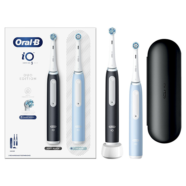 Oral B Electric toothbrush Series iO 3 Duo Black/Ice Blue 2 pcs Unisex