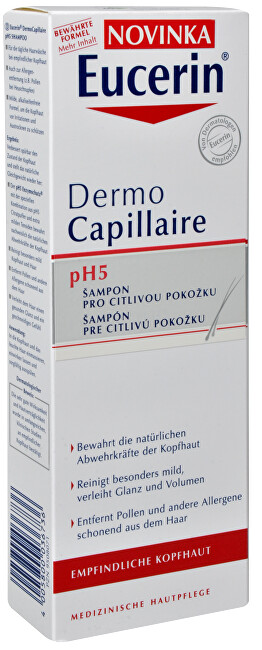 Eucerin Hair shampoo for sensitive skin pH5 Dermocapillaire 250 ml 250ml &scaron;ampūnas