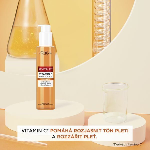 L&acute;Or&eacute;al Paris Cleansing facial foam with vitamin C Revita l ift ( Clean ser) 150 ml 150ml makiažo valiklis