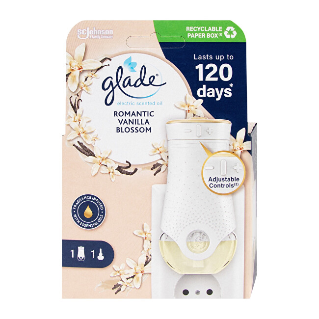 Glade Electric air freshener + refill Romantic Vanilla Blossom 20 ml 20ml elektrinis kvapų difuzorius