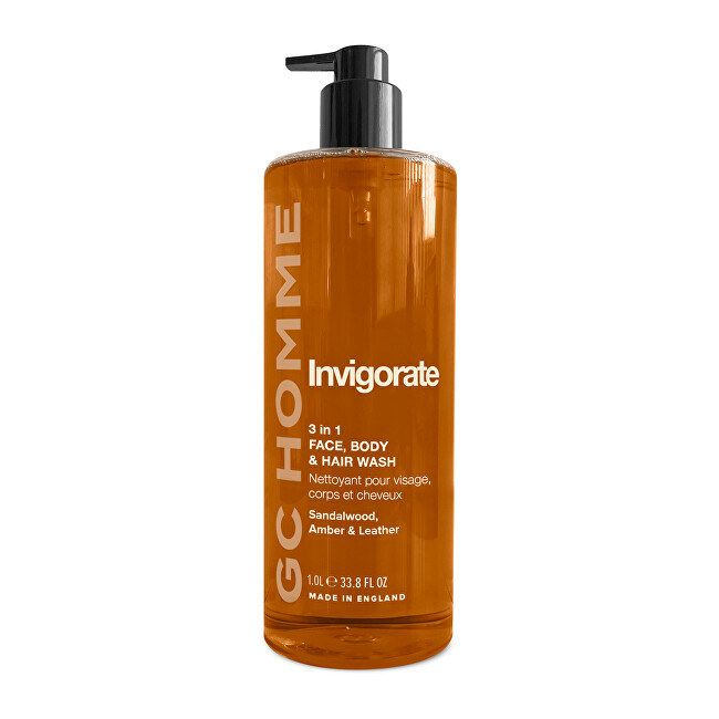 Grace Cole Strengthening 3in1 washing gel Sandalwood, Amber & Leather 1000 ml 1000ml &scaron;ampūnas