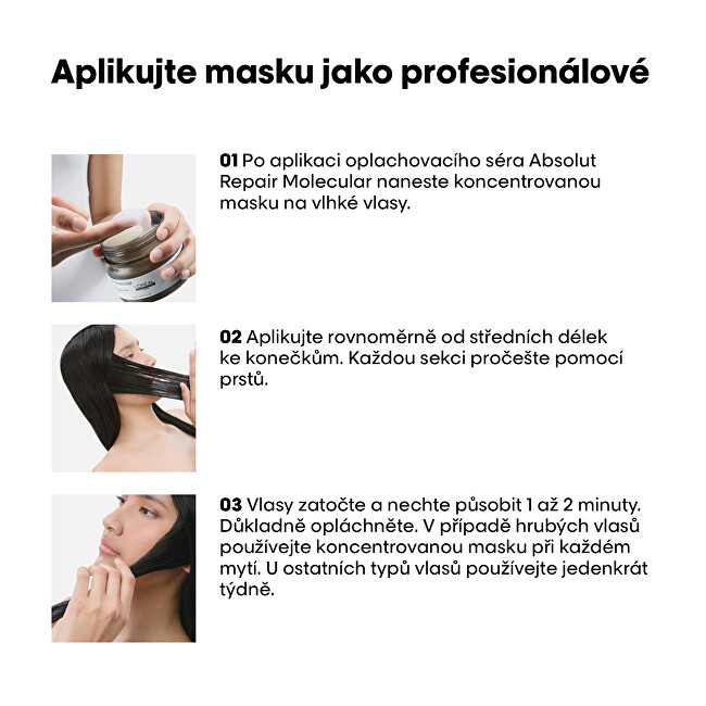L'Or&eacute;al Professionnel Mask for damaged hair Absolute Repair Molecular (Professional Mask) 150ml &scaron;ampūnas