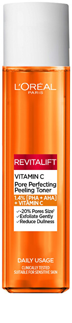 L&acute;Or&eacute;al Paris Revitalift Vitamin C Brightening Skin Toner (Pore Perfecting Peeling Toner) 180 ml 180ml Moterims