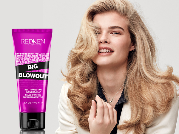 Redken Hair gel for instant volume and shine Big Blowout (Heat Protecting Jelly Serum) 100 ml 100ml plaukų apsauga nuo kar&scaron;čio