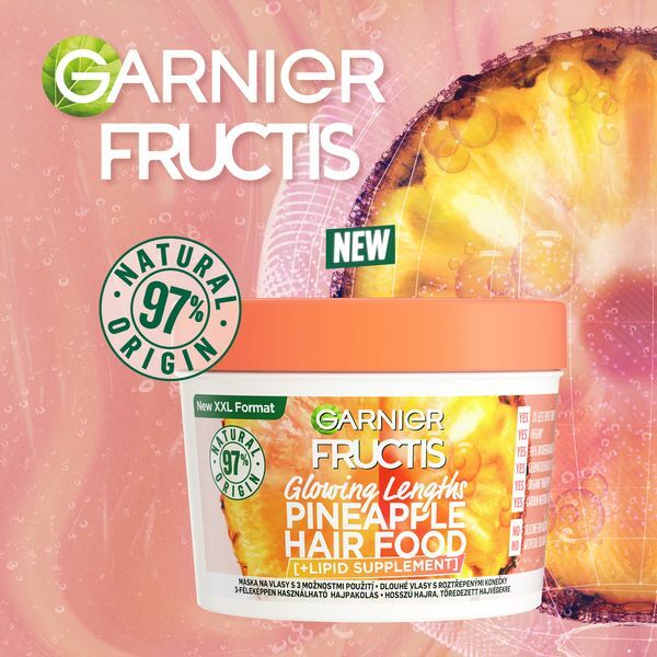 Garnier Mask for long hair Pineapple ( Hair Food) 400 ml 400ml atstatomoji plaukų priežiūros priemonė