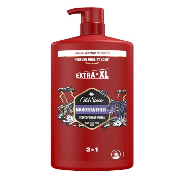 Old Spice Shower gel for men NightPanther (Body-Hair-Face Wash) 400ml Vyrams