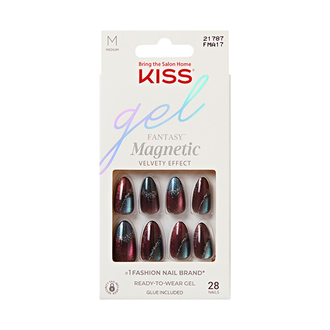 Kiss Artificial nails Gel Fantasy Magnetic - Moonlit Veil 28 pcs priemonė nagams