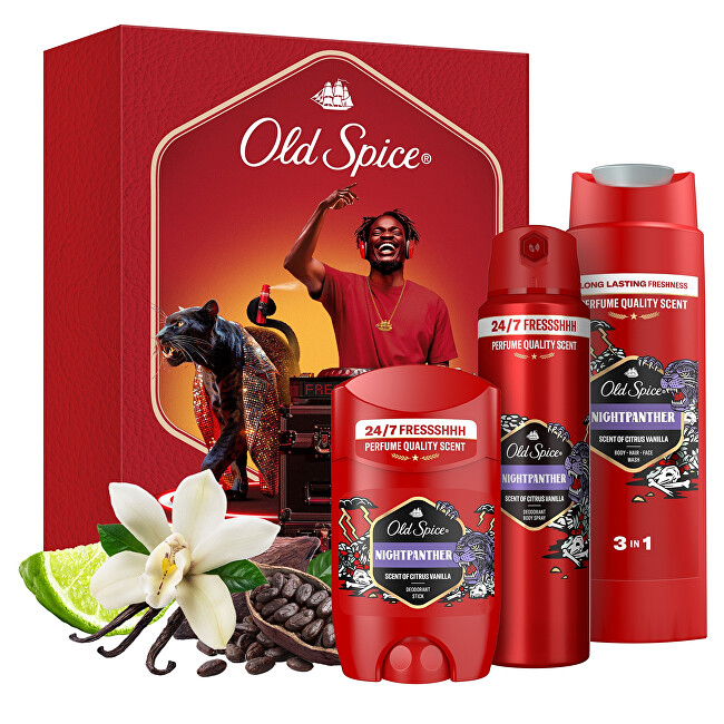 Old Spice NightPanther Gift Set II. - D&aacute;rkov&aacute; sada Vonios ir du&scaron;o priemonė Vyrams