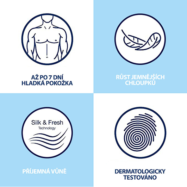 Veet Depilatory Shower Cream For Sensitive Skin Men Silk & Fresh 150 ml 150ml priemonė skutimuisi