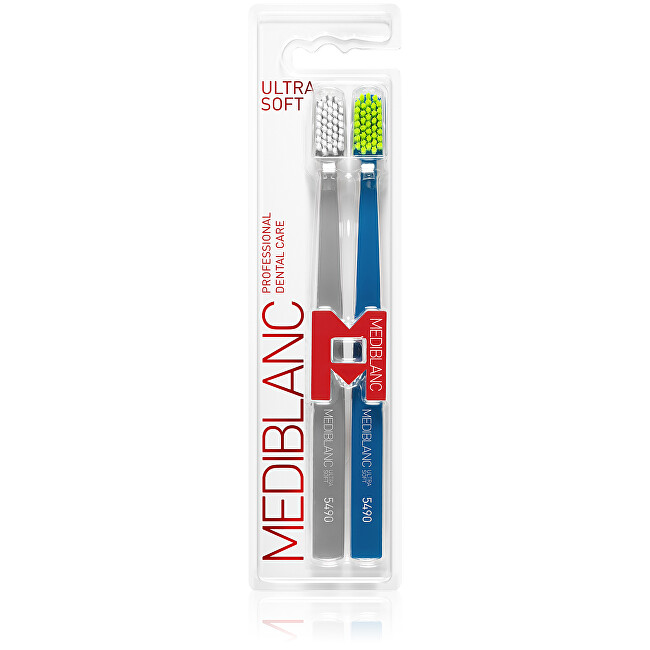 MEDIBLANC Ultra Soft Toothbrush Grey/Blue 2 pcs Unisex