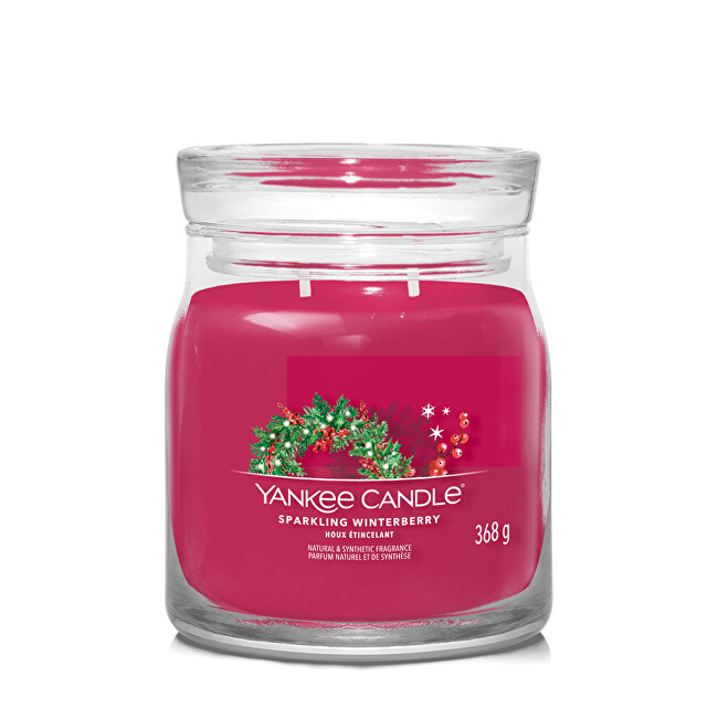 Yankee Candle Signature scented candle glass medium Sparkling Winterberry 368 g kvepianti žvakė
