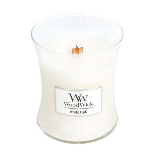 WoodWick Scented candle vase White Teak 275 g Unisex