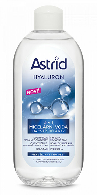 Astrid Micellar water for face, eyes and lips 3 in 1 Hyaluron 400 ml 400ml Moterims
