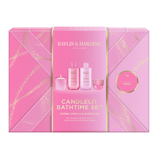 Baylis & Harding Body Care Gift Set with Jojoba, Vanilla & Almond Oil Candle 4 pcs Vonios ir du&scaron;o priemonė Moterims