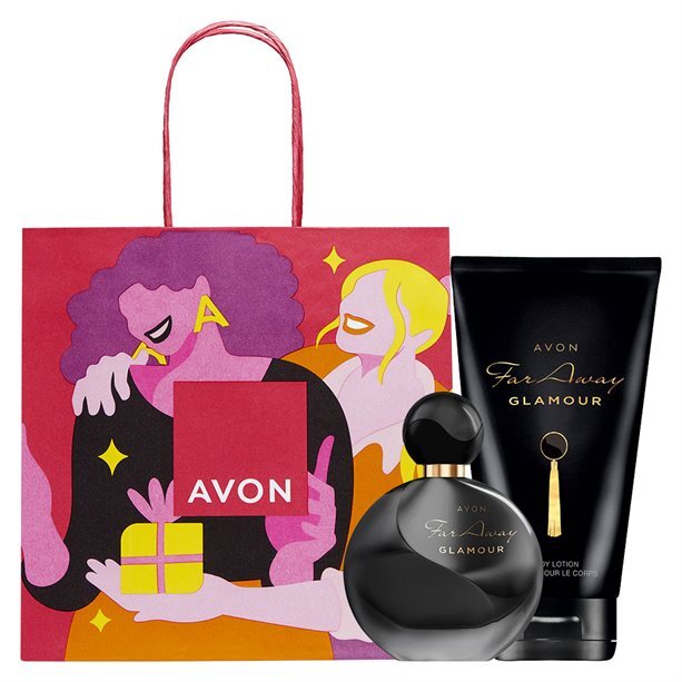 Avon Far Away Glamor set with gift bag Moterims