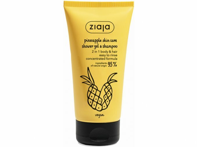 Ziaja Pineapple Skin Care Energizing Shower Gel & Shampoo ( Show er Gel & Shampoo) 160 ml 160ml Moterims