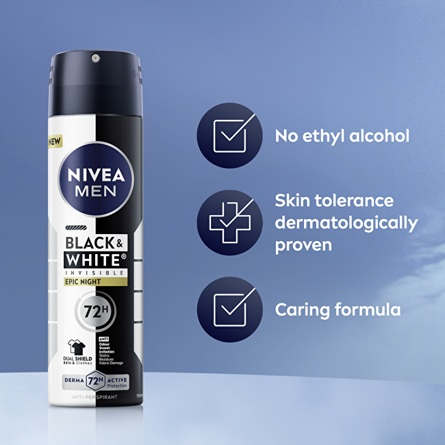 Nivea Antiperspirant spray B&W Epic Night Anti-Perspirant 150 ml 150ml dezodorantas