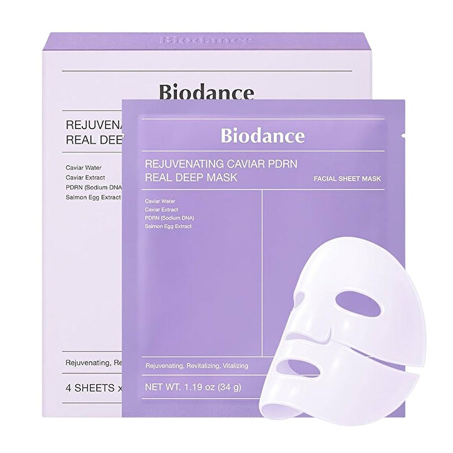 Biodance Set of face masks Rejuvenating Caviar PDRN Real Deep Mask 4 x 34 g Moterims
