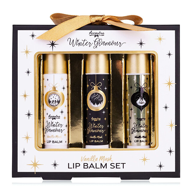 Accentra Winter Glamour Lip Care Gift Set 3 x 4 g lūpų balzamas