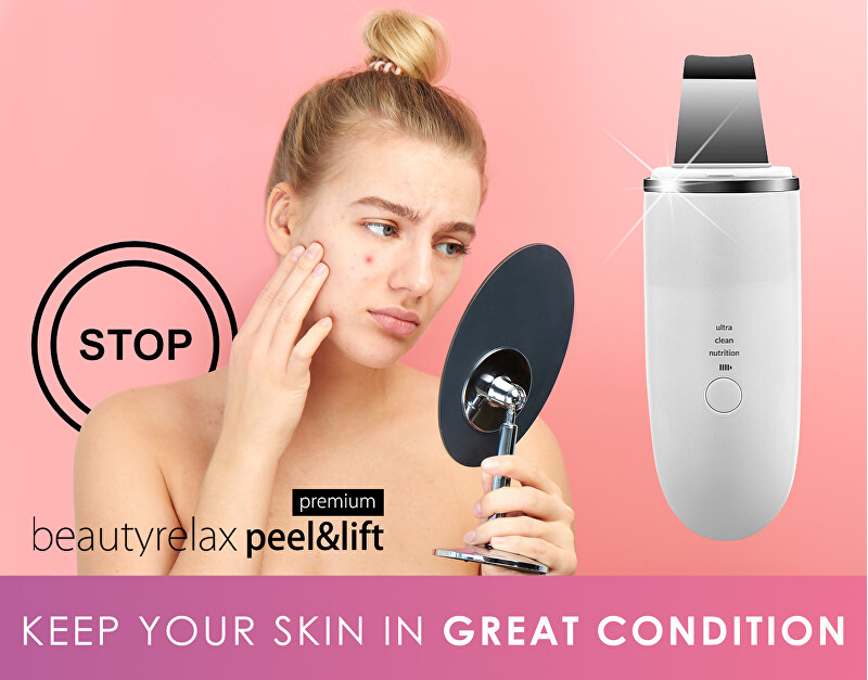 BeautyRelax Ultrasonic spatula Peel & Lift Premium white BR-1530 veido valymo prietaisas