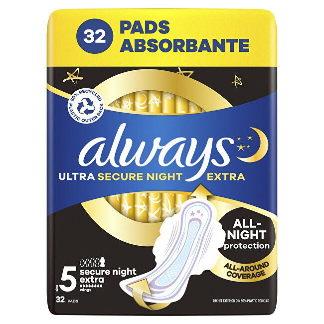 Always Ultra Extra Secure Night sanitary pads 32 pcs Moterims