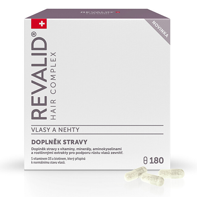 Revalid Dietary supplement Vlasy and nails Hair Complex 180 capsules atstatomoji plaukų priežiūros priemonė