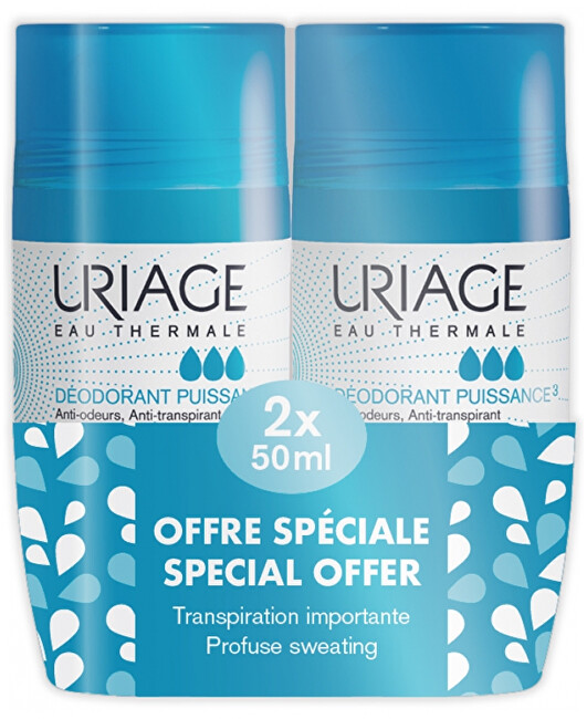 Uriage Power 3 Deodorant Duo - Sada kuličkov&yacute;ch deodorantů Dezodorantas Dezodorantas ir antiperspirantas Moterims